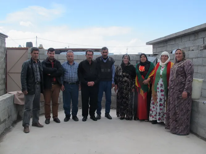 Some families, residents of the Camp with my translator Thumbnail