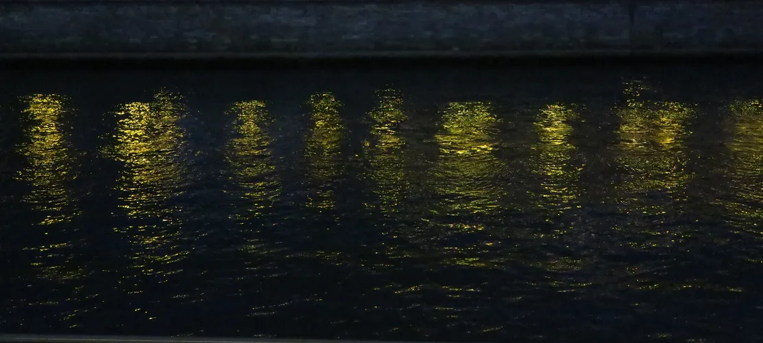 Shadows of Seine River illuminated, Paris, 2019 Thumbnail